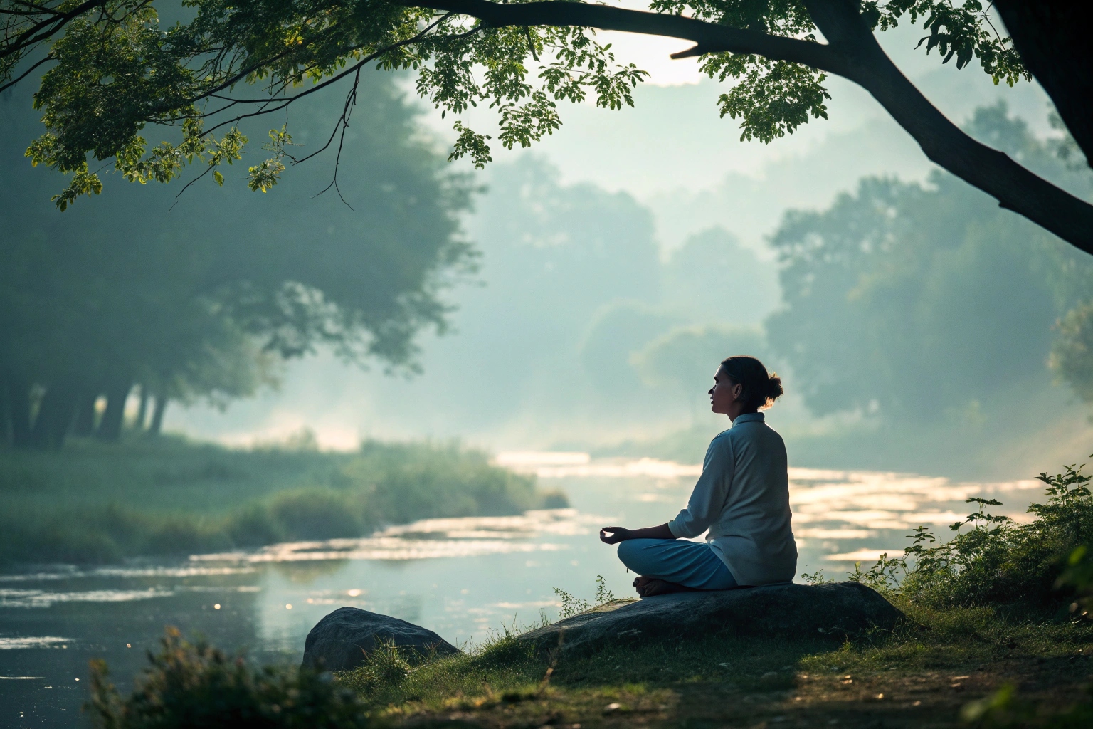 A peaceful meditation scene